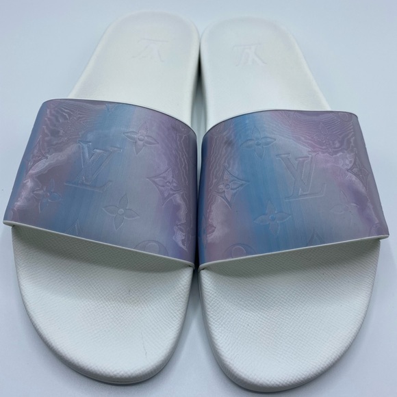 Rose Waterfront Mule Iridescent Monogram sz 8 1/2 - Picture 3 of 16